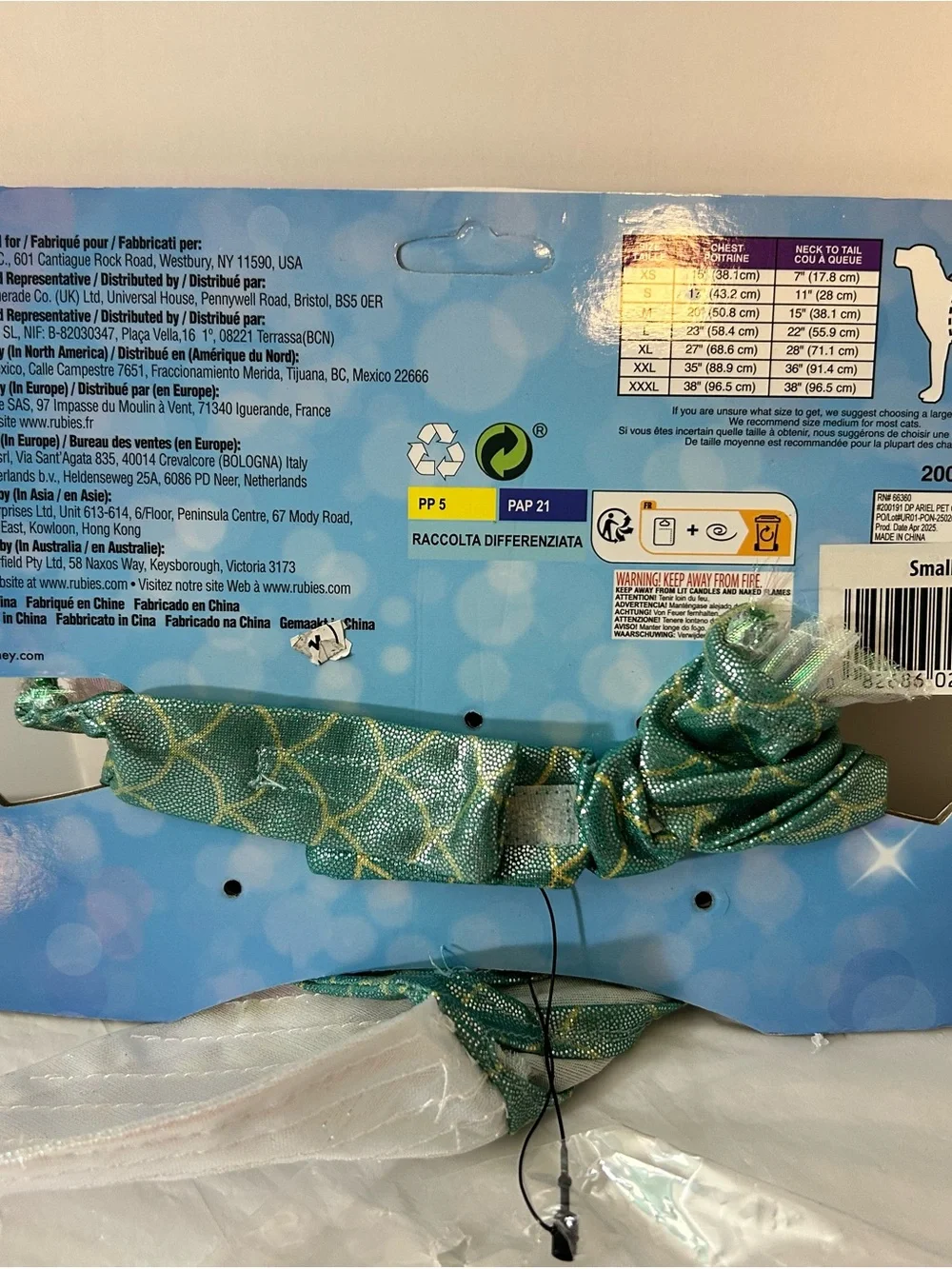 Disney Princess Ariel Dog Costume with Red Wig